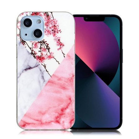 Marmormotiv iPhone 13 skal - Plommonblomma