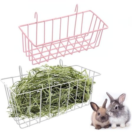 Metal Hængende Høhæk til Kaniner, Marsvin, Chinchillaer - Tilbehør til Smådyrsbur, 2 stk.
