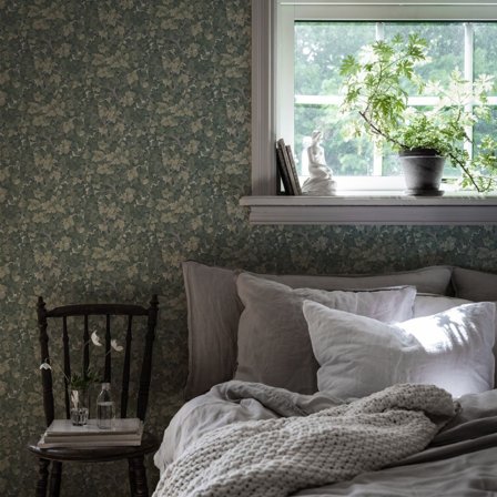 Duro Lilla Dockekulla 524-02 Tapet Gammelsvenska Klassiker 1850-1950 Grön, Färg & tapeter