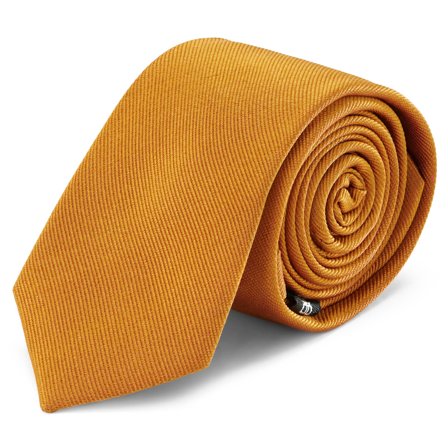 6cm Gold Silk-Twill Tie for Men - Solid color neckties