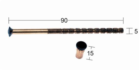 Habo 76869 Tryckeskruv M5, med hylsmutter, 2-pack, Infästning
