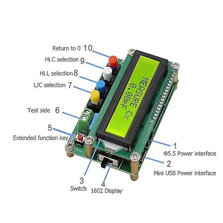 Digital Lc100-a LCD Högprecision Induktans Kapacitans L/c Meter Tester