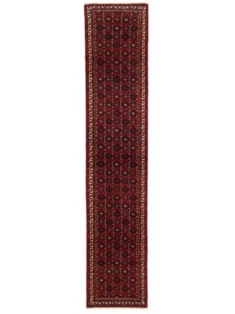 79X382 Tapis D'orient Hosseinabad De Couloir Noir/Rouge Foncé (Laine, Perse)
