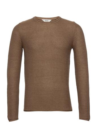Sdjarah 62100 Knit Pullover Neulepaita Pyöreä Kaula-aukko Ruskea Solid