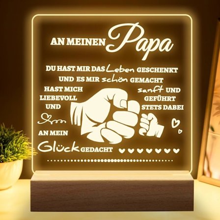Farsdagspresenter från dotter son barn, födelsedagspresenter till pappa, graverad nattlampa presenter till pappa, till min pappa födelsedagspresenter 