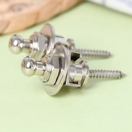 2 STK gitarstropplåser Bassbelteblokker SØLV