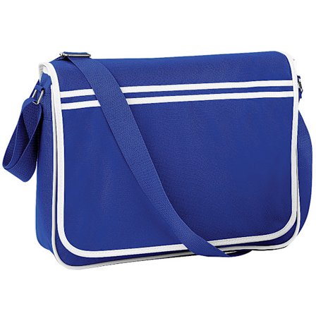 Bagbase Retro Justerbar Messenger Bag (12 liter) Én Størrelse Bright Royal/White Bright Royal/White Bright Royal/Whit