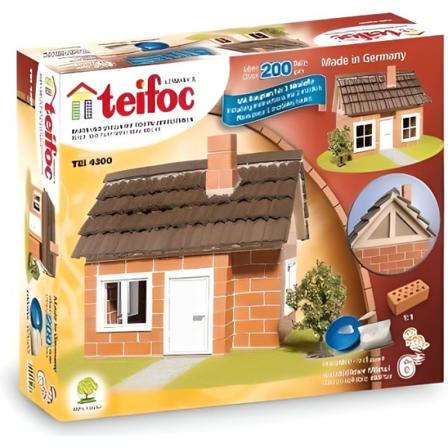 Byggelegetøj - TEIFOC HOUSE - Tegltag - Til børn fra 6 år og derover - Brun og orange Brunt och orange