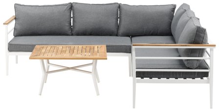 Venture Home Mexico 6184-400 Loungeset soffa, bord, grått/natur/vitt, Utemöbler