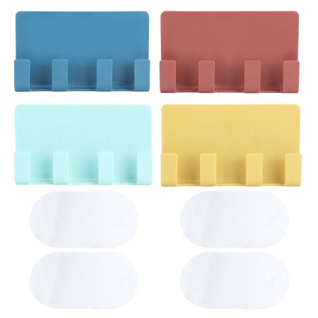 4 st eleganta väggmonterade mobiltelefonladdningsställ med 4 krokar, väggfäste, förvaringsställ