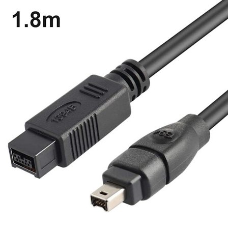 IEEE 1394 Firewire 800 til 400 Firewire Firewire 9 til 4 datakabel 1394 kabel 1,8 meter svart,A