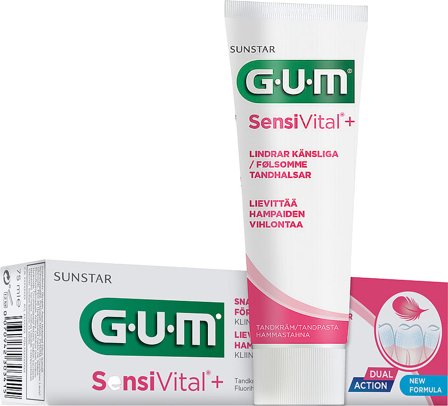 GUM Tandpasta SensiVital+ 75 ml, Medicin & Pleje, Mund & Tandpleje, Tandpasta