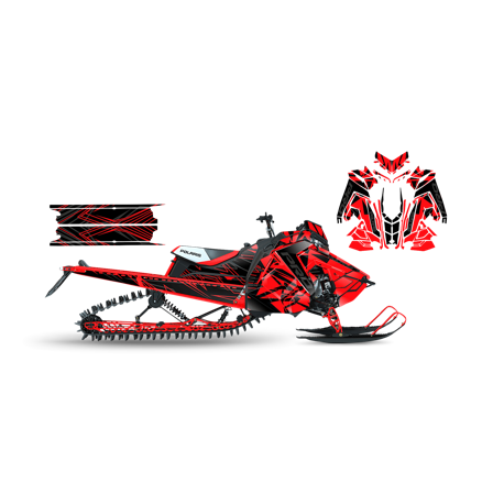 Dekalkit SweTown Broken Up Rød - Polaris Axys 800 Switchback XCR 2018-2020