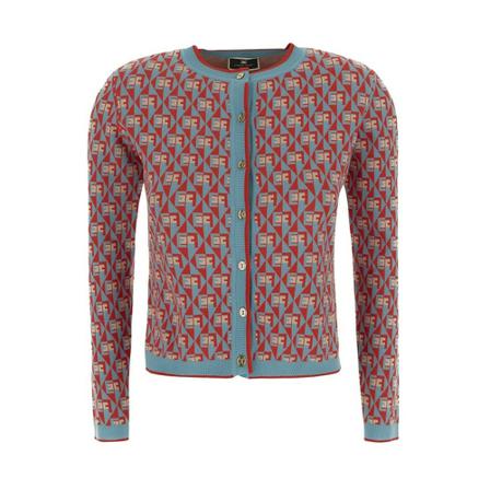 Elisabetta Franchi, Cardigans Rood, Dames, Maat:XL,Viscose