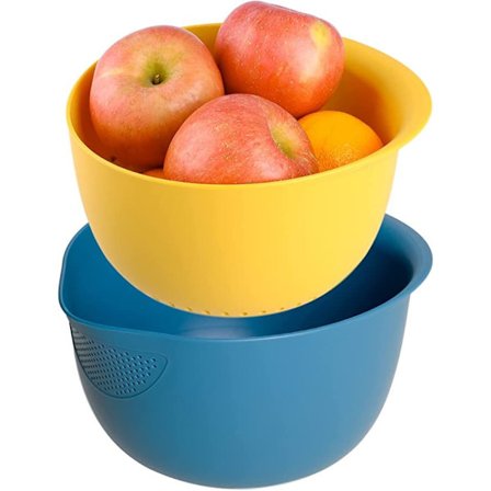 Rissil og kjøkkensikt (blå) - Sil ris, quinoa og små korn - Bløtlegg, vask og sil grønnsaker og frukt