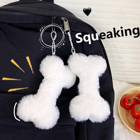 e Dog Bone Pendant Plysj nøkkelring Myk fylt nøkkelring Veske Des