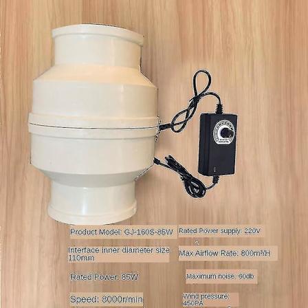 Hywell 220V Hiljainen Inline-kanavafläkt kylpyhuoneeseen, keittiöön, vessaan, sähköinen ikkuna- ja seinäpoistoilmafläkt, moksa-tuulettimet 100mm