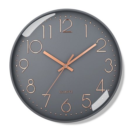 Väggklocka 12 tum stilren modern tyst icke tickande kvarts