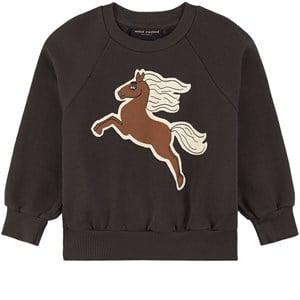 Mini Rodini Black GOTS Horses Graphic Sweatshirt 128/134 cm - Jumpers and knitwear - 128/134 cm - Black