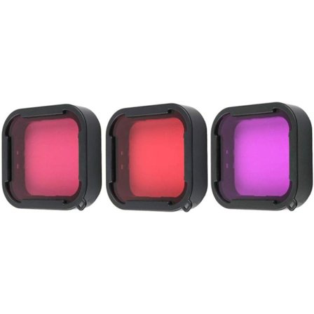 Set med 3 dykfilter för GoPro Hero 5 6 7 Black Super Suit Div