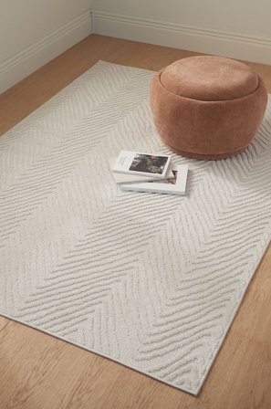 &Home - Matta Daisy Zigzag - Vit - Slätvävda mattor - 160X230 - Från Homeroom