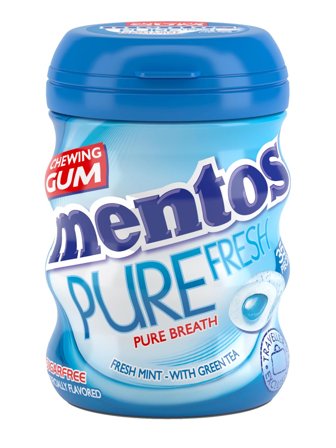 Mentos sugar free chewing gum with sweeteners and fresh mint flavour 0.068kg