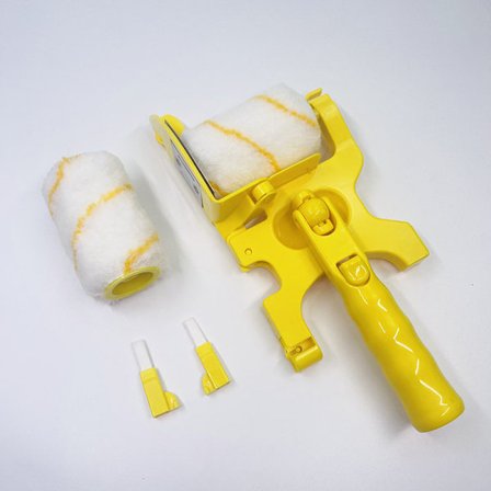 Clean Cut Paint Edger Roller Brush, Multifunksjonell Avtakbar Rengjøringsbørste Sikre Verktøy for Vegg Tak 1 Sett Langt Håndtak