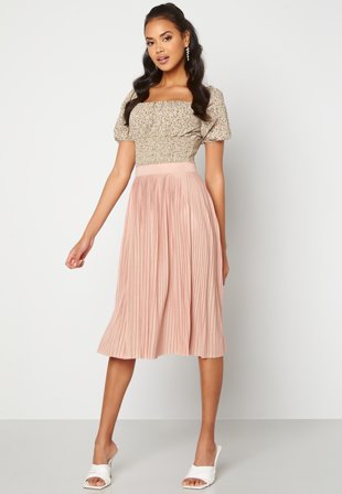 VILA Pliss Midi Skirt Misty Rose Klær