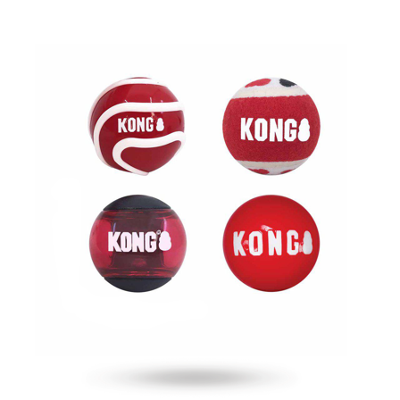 KONG - Kong Signature Balls 4-pack - Hundleksaker