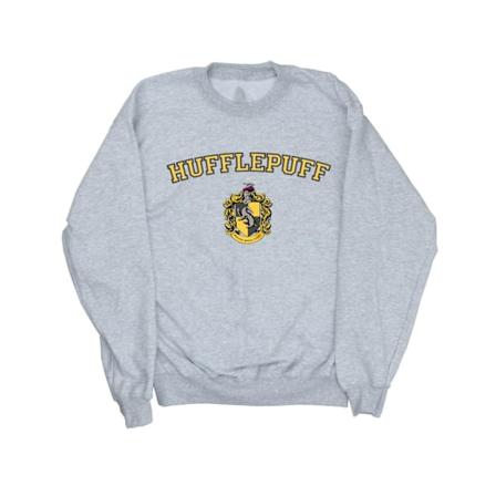 Harry Potter Flickor Hufflepuff Crest Sweatshirt 9-11 År Sport Sports Grey 9-11 Years