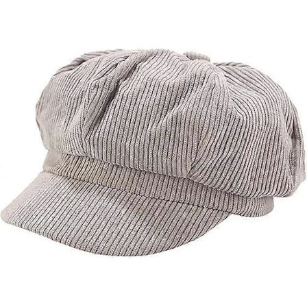 Dams Corduroy Kepsar 8 Panel Toppad Keps Vintage Newsboy Tidningspojke Hattar Gatsby Cabbie Keps Målare Tour Hatt Grey
