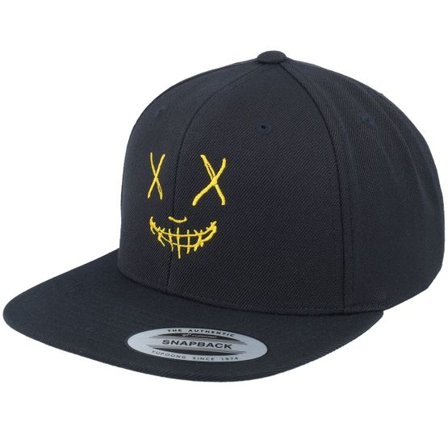Iconic - Svart snapback Keps - Neon Smile Yellow/Black Snapback @ Hatstore