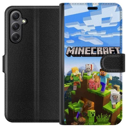 Kompatibelt Lommeboketui til Samsung Galaxy S23 FE Minecraft Creeper blokk piksel retro spill