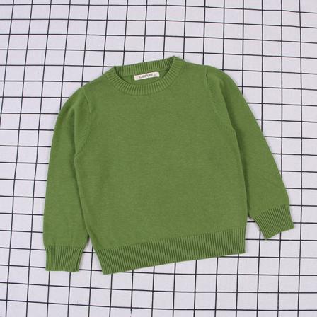 Barn Långärmad Enfärgad Sweatshirt Stickad Basic Pullover