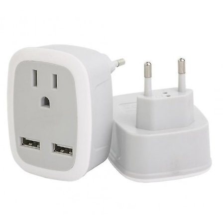 2-pack reseadapter för resor i Europa, internationell reseadapter
