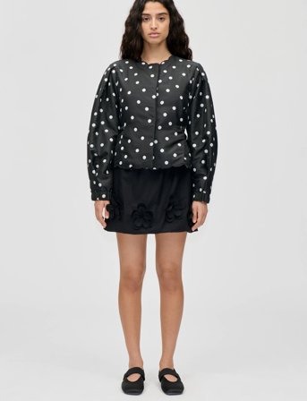 STINE GOYA 2451 Quilted Dots, Voluminous Sleev - Black - L