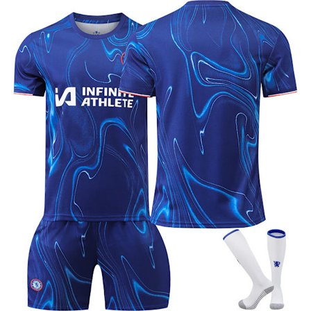 24/25 Fotballdraktsett for barn, Fotballdraktsett for gutter, Chelsea Fotballag Drakter Shorts og Sokker_xx