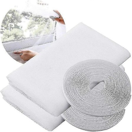 Myggenet til vindue, Insektstop Standard vinduesmyggenet, Vinduesnet, med 2 ruller selvklæbende strimler, 2 pakker, 150cm X 200cm db