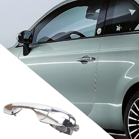 Venstre passagersides krom bil ydre dørhåndtag udskiftning 735592026 til Fiat 500