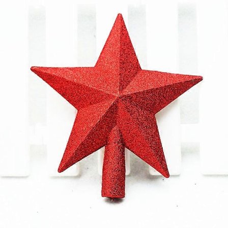 Juletre Topp Dekor Anheng Juletre Topp Stjerne Juletre Topp Gullpulver Femtagget Stjerne Julepynt