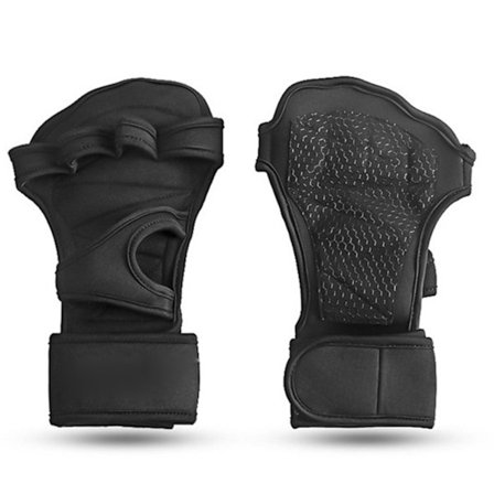 Vikter lyftning handskar polyester fiber kardborreband hög densitet halkfria träningshandskar för träning viktlyftning svart XL