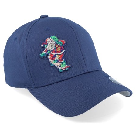 Ho-Ho-Hats - Bleu flexfit Casquette - Santa Skate Christmas Xmas Navy Flexfit - Iconic @ Hatstore