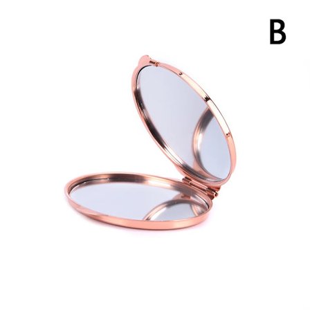 Bærbart Sammenklappeligt Makeup Spejl Rustfrit Stål Bordplade PU Lille Spejl Makeup Kosmetiske Værktøjer Håndtaske Rejsespejle