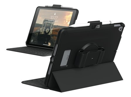 UAG Case for iPad 10.2-in (9/8/7 Gen, 2021/2020/2019) - Scout w/ Handstrap Black - baksidedeksel for nettbrett