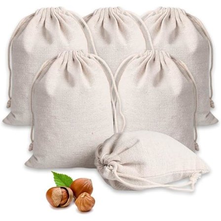 Pieces Stoffpose med snøring 20x30 cm Bomullsstoffpose Stor Jute Sekk Gjenbrukbar Stoff Gavepose Smykke Gavepose Lerretsveske kompatibel Kosmetikk