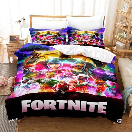 Tegneserie børnespil Fortnite dynebetræk sengetøj 3D digitalt tryk tredelt sæt 22
