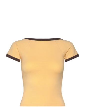 Monki Mini Short Sleeve Top - Yellow - XXS