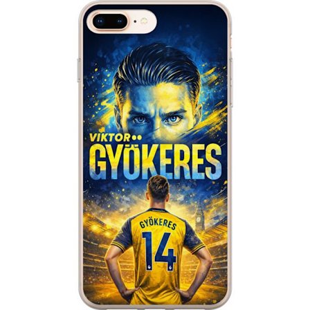 Yhteensopiva Puhelinkuori Apple Apple iPhone 7 Plus Viktor Gyökeres jalkapallojuliste keltaisella ja sinisellä värimaailmalla, dramaattinen stadion