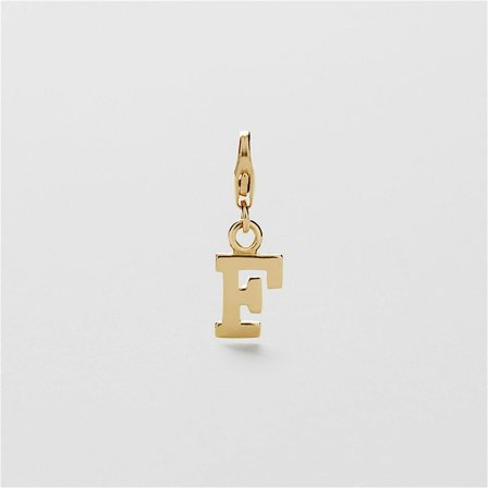 F Letter Charm - 24K GULLBELAGT STERLINGSØLV