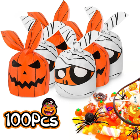100 st Halloween Godispåsar för Trick or Treat-fest